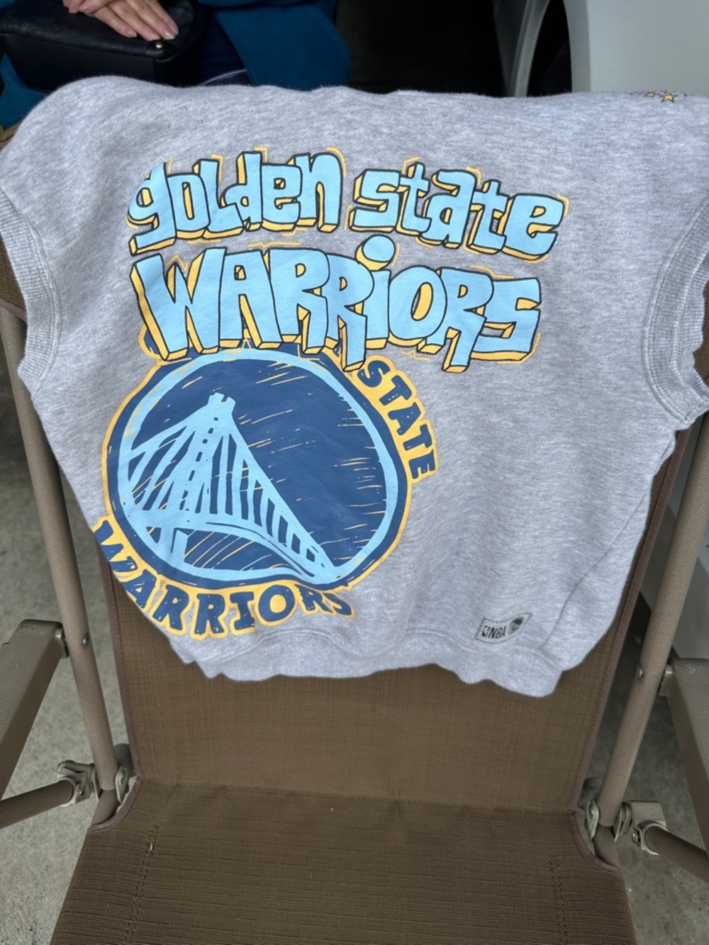 NBA Golden State Warriors Gray Blue Yellow Graphic Sweatshirt